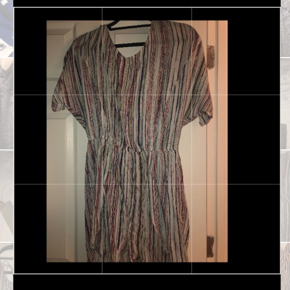 Bcbg romper with multicolored stripes